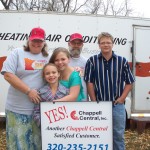 Sorgatz family of Sacred Heart MN wins new furnace installed by Chappell Central